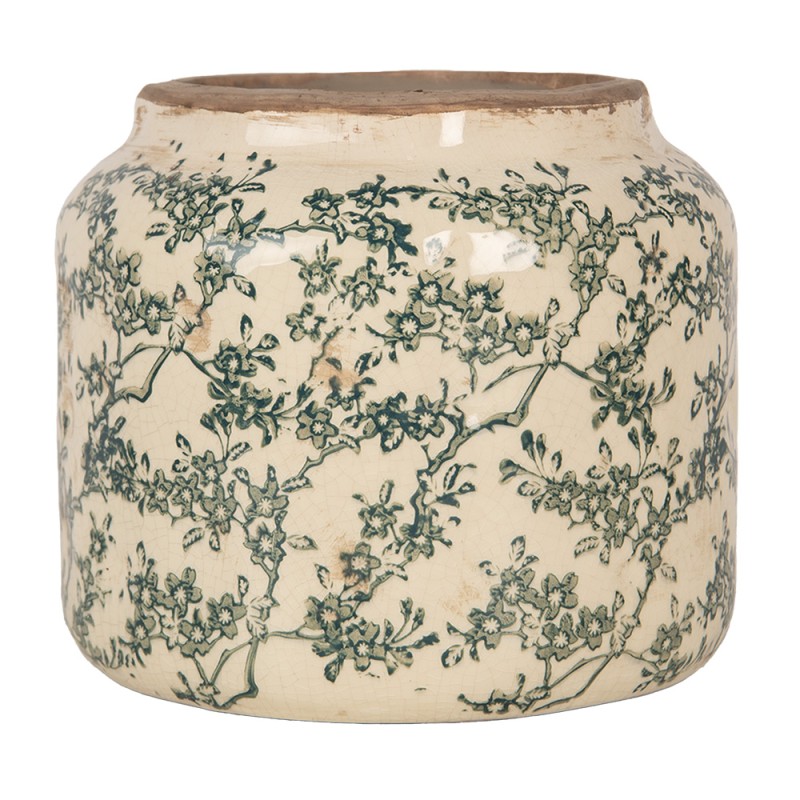 Clayre & Eef Fioriera Ø 18x16 cm Beige Ceramica Fiori