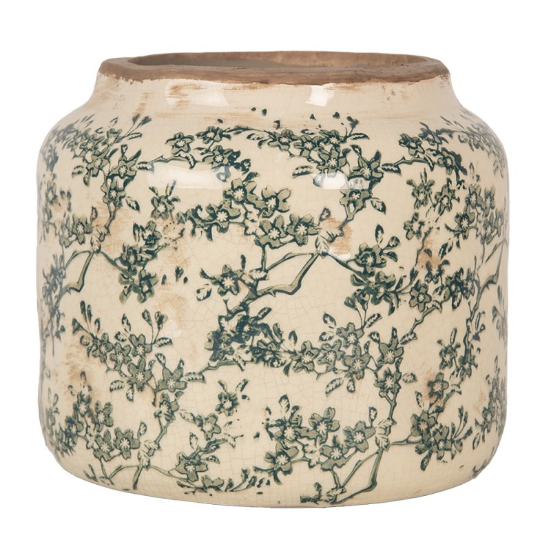 Clayre & Eef Fioriera Ø 18x16 cm Beige Ceramica Fiori