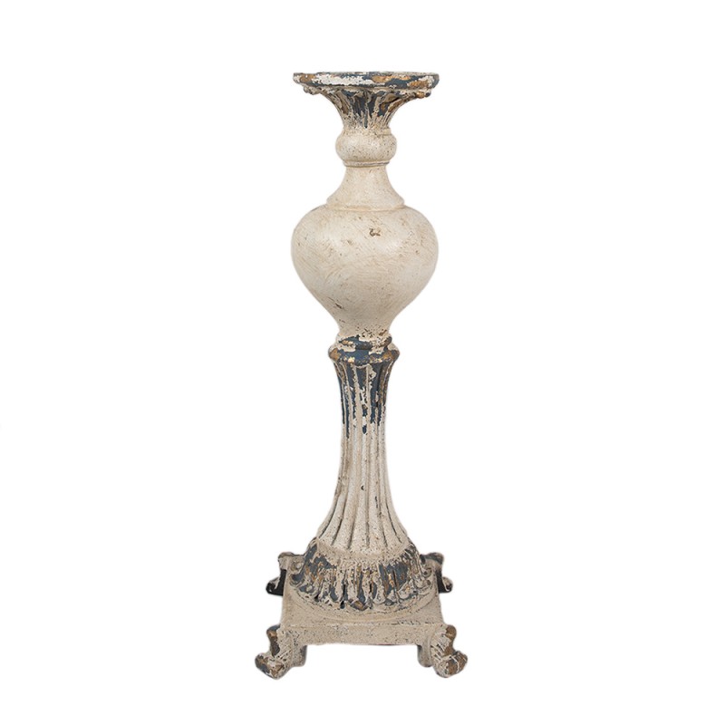 Clayre & Eef Candle holder 14x14x40 cm Beige Ceramic material