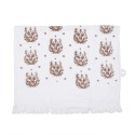 Clayre & Eef Serviette invité 40x66 cm Blanc Coton Rectangle Cerf