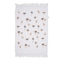 Clayre & Eef Guest Towel 40x66 cm White Cotton Rectangle Mushrooms