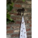 Clayre & Eef Guest Towel 40x66 cm White Cotton Rectangle Mushrooms