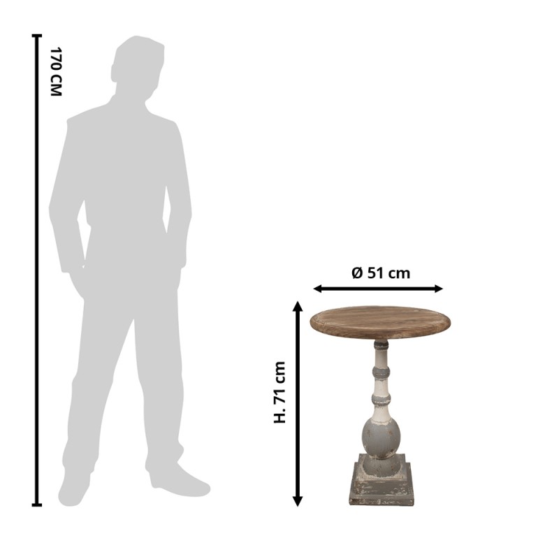 Clayre & Eef Table d'appoint Ø 51x71 cm Marron Bois