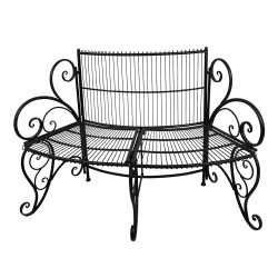 Clayre & Eef Tuinbank 134x54x92 cm Zwart Metaal