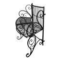 Clayre & Eef Banc de jardin 134x54x92 cm Noir Métal