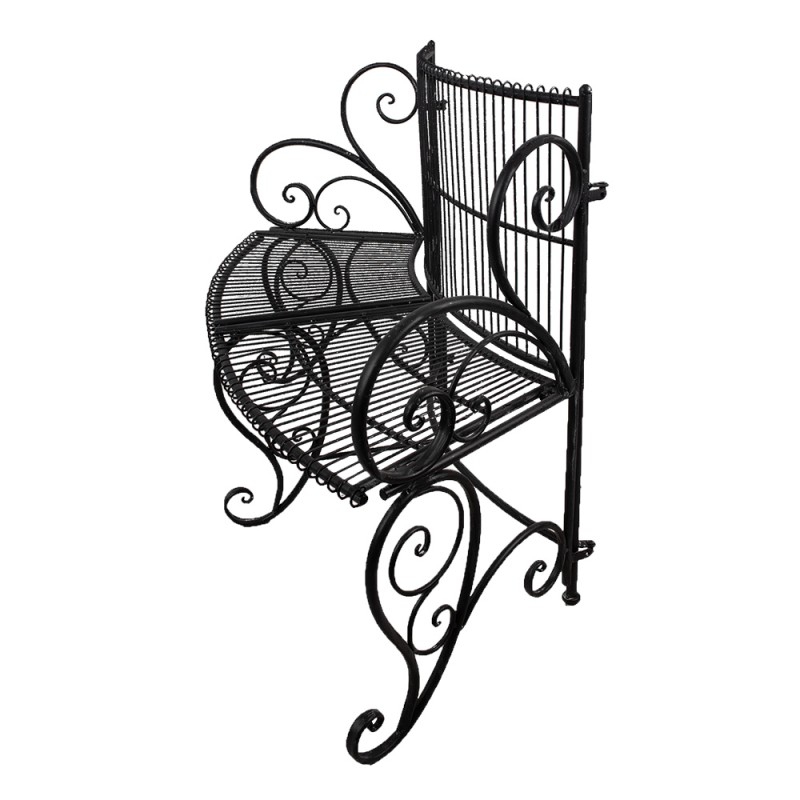 Clayre & Eef Banc de jardin 134x54x92 cm Noir Métal