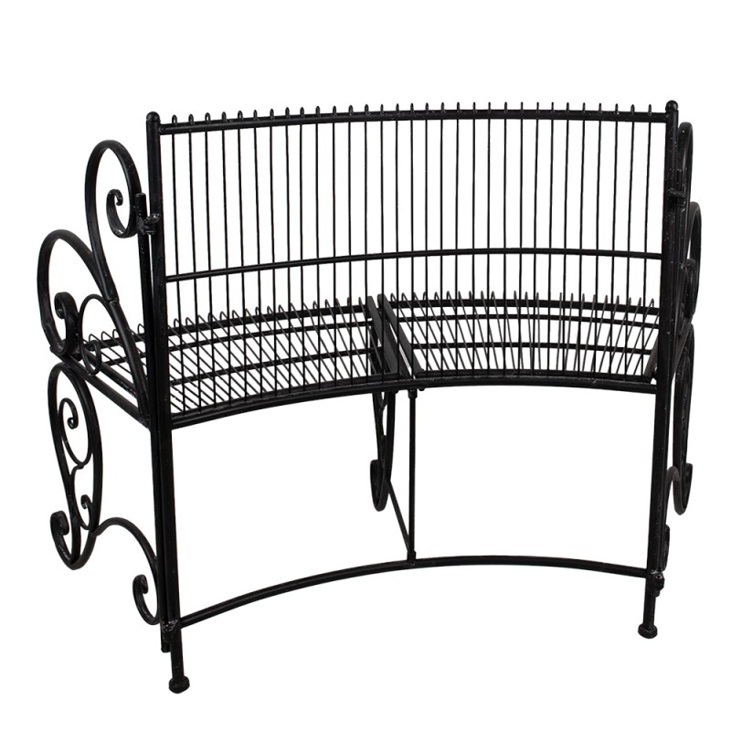 Clayre & Eef Banc de jardin 134x54x92 cm Noir Métal