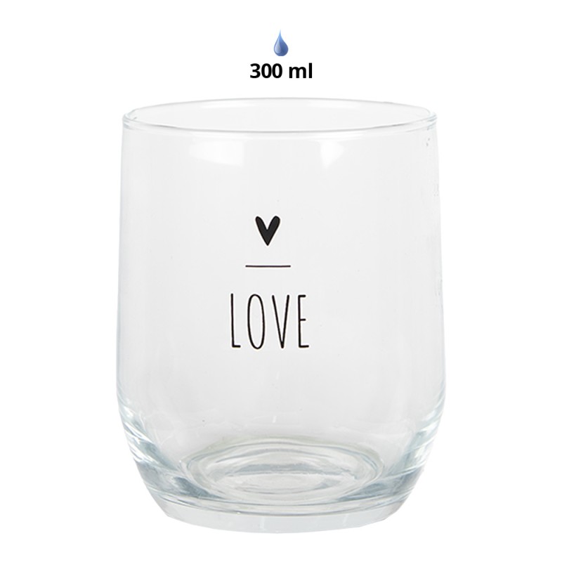 Clayre & Eef Waterglas 300 ml Transparant Glas Hart