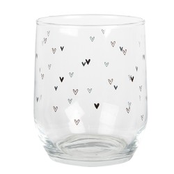 Clayre & Eef Waterglas 300 ml Transparant Glas Hartjes