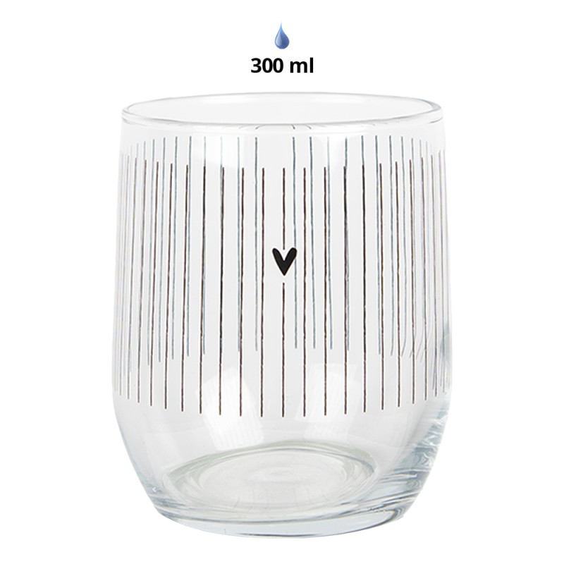 Clayre & Eef Wasserglas 300 ml Transparant Glas Herz