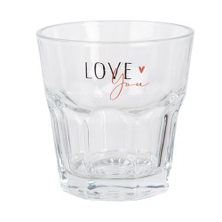 Clayre & Eef Waterglas 200 ml Transparant Glas LOVE