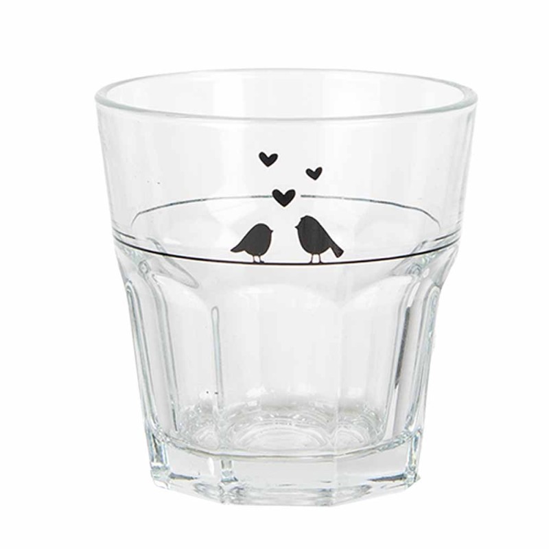 Clayre & Eef Wasserglas 200 ml Transparant Glas Vögel