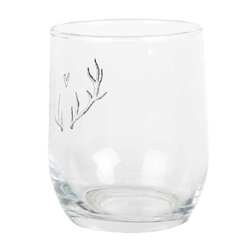 Clayre & Eef Water Glass 300 ml Transparent Glass Antler