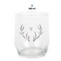 Clayre & Eef Water Glass 300 ml Transparent Glass Antler