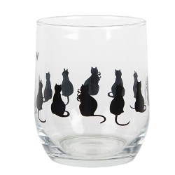 Clayre & Eef Waterglas 300 ml Transparant Glas Katten