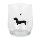 Clayre & Eef Waterglas 300 ml Transparant Glas Teckel