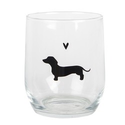 Clayre & Eef Waterglas 300 ml Transparant Glas Teckel