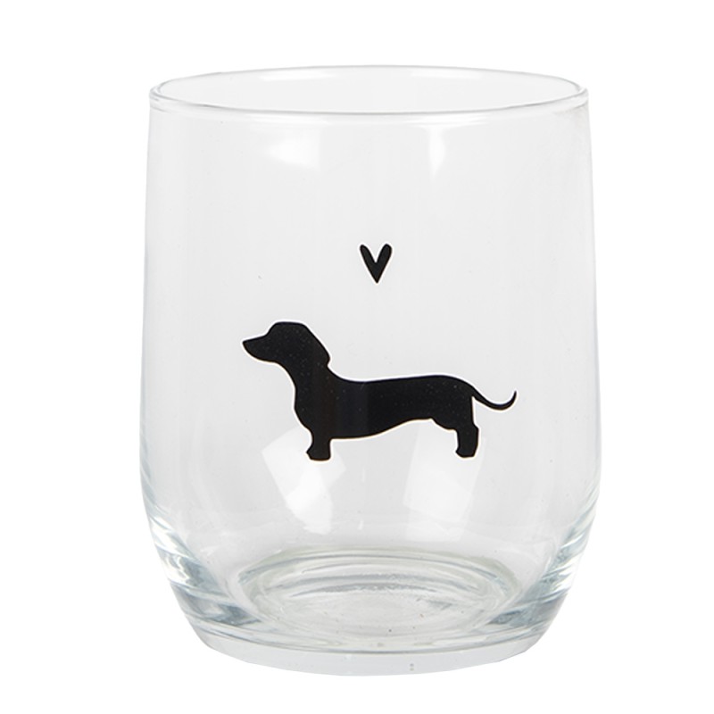 Clayre & Eef Wasserglas 300 ml Transparant Glas Dackel, image size:800x800