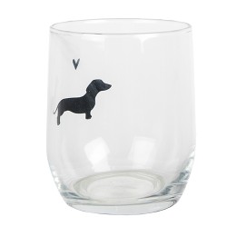 Clayre & Eef Waterglas 300 ml Transparant Glas Teckel