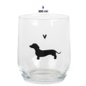 Clayre & Eef Waterglas 300 ml Transparant Glas Teckel