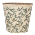 Clayre & Eef Bloempot Ø 21x20 cm Beige Keramiek Bloemen
