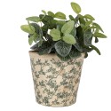 Clayre & Eef Bloempot Ø 21x20 cm Beige Keramiek Bloemen