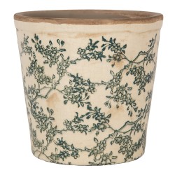 Clayre & Eef Blumentopf Ø 17x16 cm Beige Keramik Blumen