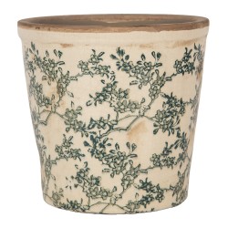 Clayre & Eef Blumentopf Ø 17x16 cm Beige Keramik Blumen