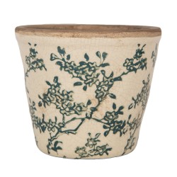 Clayre & Eef Blumentopf Ø 12x11 cm Beige Keramik Blumen
