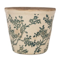 Clayre & Eef Blumentopf Ø 12x11 cm Beige Keramik Blumen