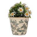 Clayre & Eef Blumentopf Ø 12x11 cm Beige Keramik Blumen