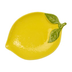 Clayre & Eef Schaal Citroen 25x18x3 cm Geel Keramiek