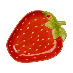 Clayre & Eef Bol Fraises 23x18x3 cm Rouge Céramique