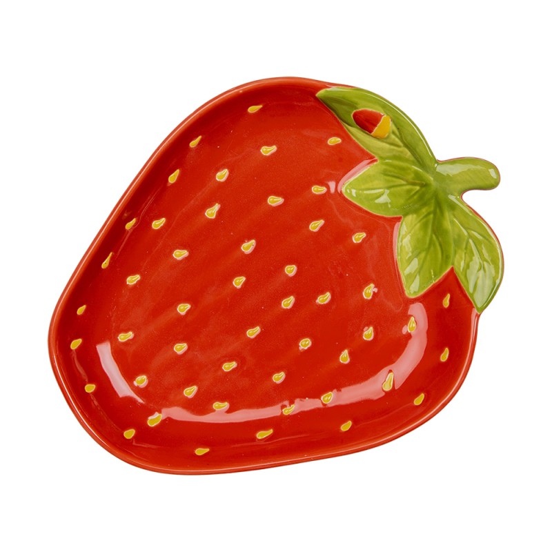 Clayre & Eef Bol Fraises 23x18x3 cm Rouge Céramique