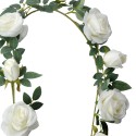Clayre & Eef Kunstbloem Guirlande 150 cm Wit Groen Kunststof Rozen