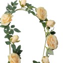 Clayre & Eef Kunstblume Girlande 150 cm Gelb Grün Kunststoff Rosen