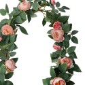 Clayre & Eef Fleur artificielle Guirlande 150 cm Rose Vert Plastique Roses