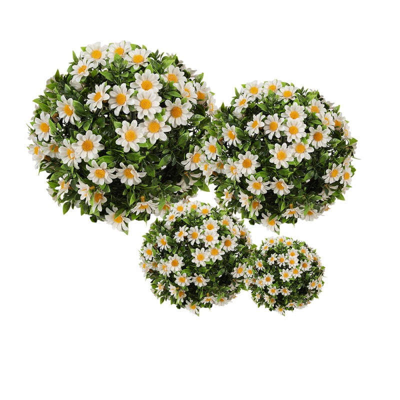Clayre & Eef Buxus bol Ø 30 cm Wit Groen Kunststof Rond