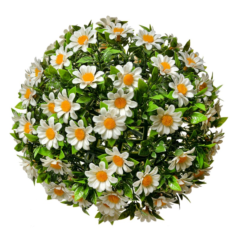 Clayre & Eef Sfera di bosso Ø 22 cm Bianco Verde  Plastica Rotondo