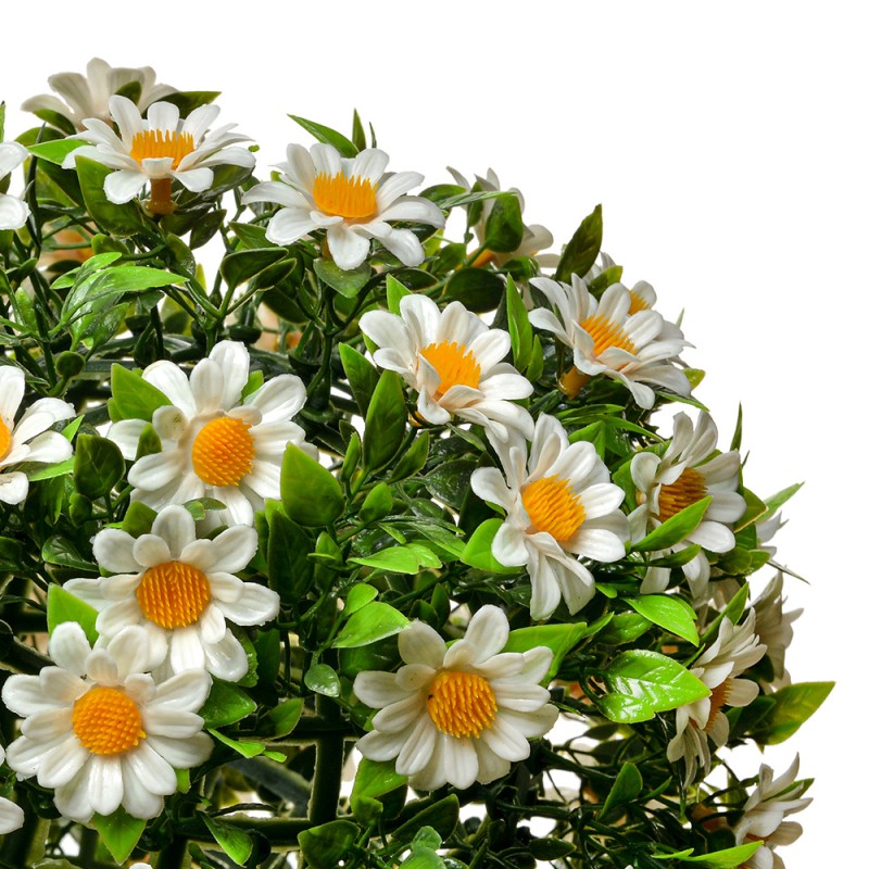 Clayre & Eef Sfera di bosso Ø 22 cm Bianco Verde  Plastica Rotondo