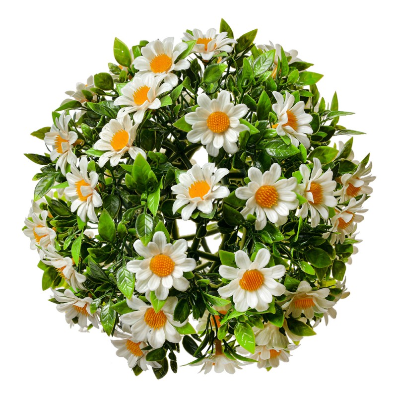 Clayre & Eef Boule de buis Ø 17 cm Blanc Vert Plastique Rond