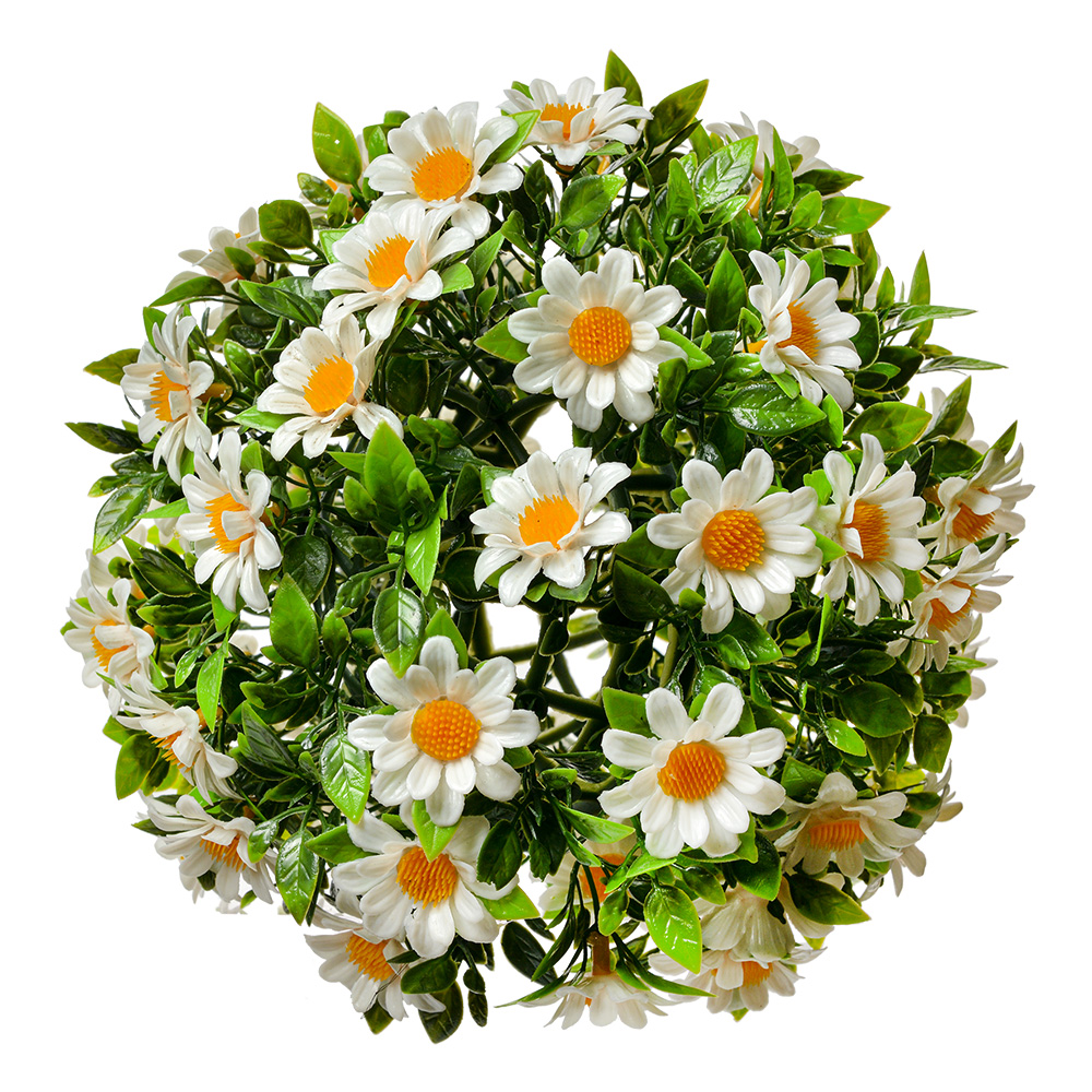 Clayre & Eef Buxus bol Ø 17 cm Wit Groen Kunststof afbeelding 1