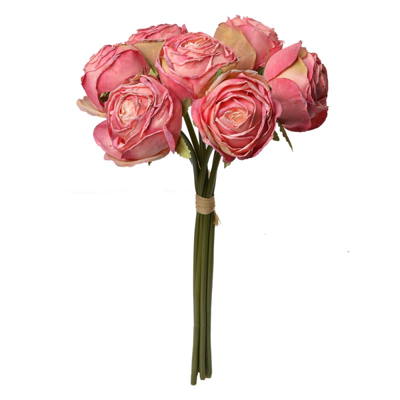 Clayre & Eef Fleur artificielle 34 cm Rose Plastique Roses