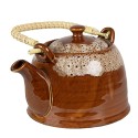 Clayre & Eef Teapot with Infuser 750 ml Brown White Ceramic