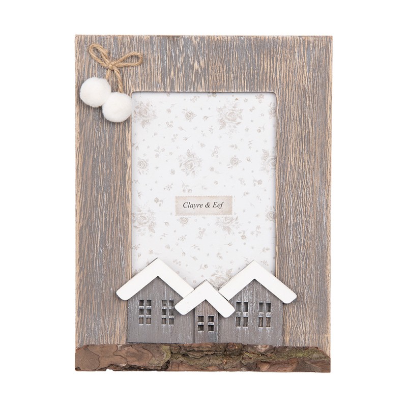 Clayre & Eef Cadre photo 10x15 cm Marron Bois Verre