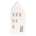 Clayre & Eef Decorative House with LED 7x6x15 cm White Porcelain