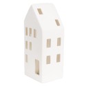 Clayre & Eef Decorative House with LED 7x6x15 cm White Porcelain