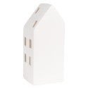Clayre & Eef Decorative House with LED 7x6x15 cm White Porcelain