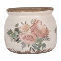 Clayre & Eef Planter Ø 12x10 cm Beige Ceramic Flowers
