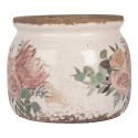 Clayre & Eef Planter Ø 12x10 cm Beige Ceramic Flowers
